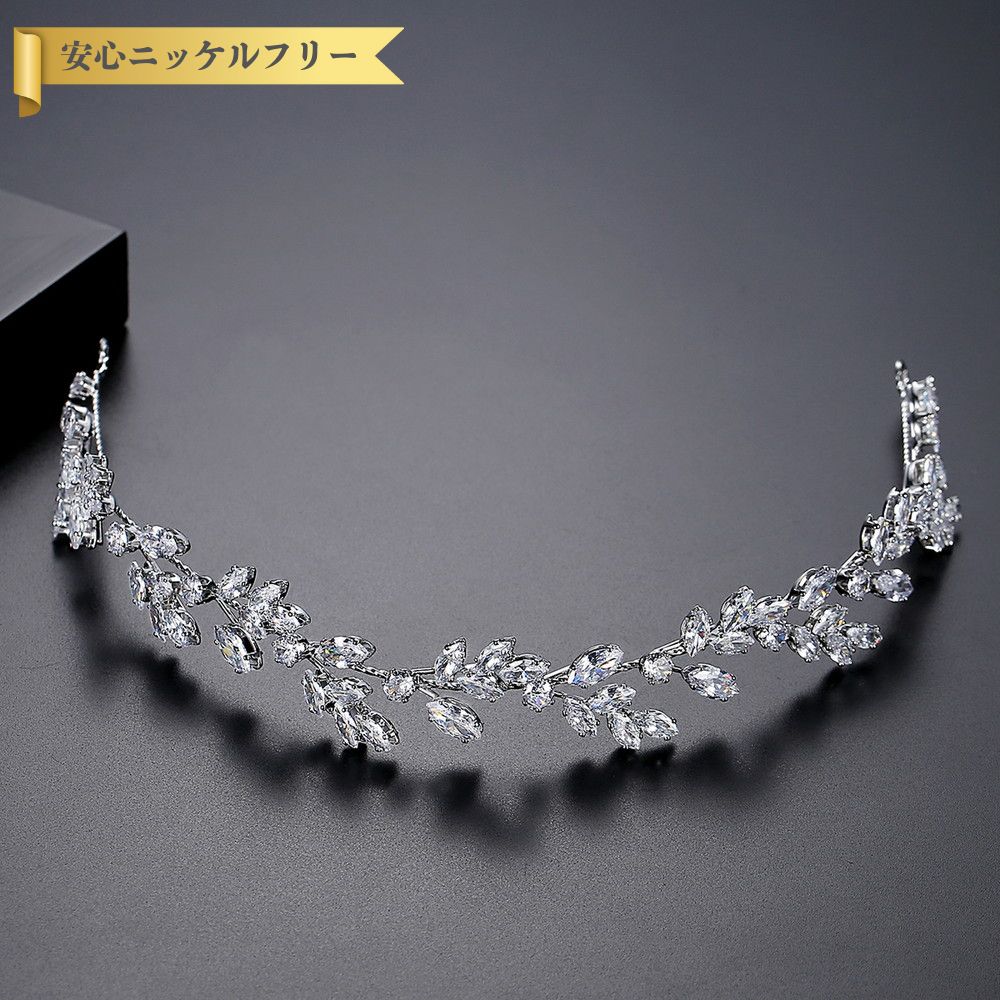 【50%OFFクーポン対象商品!!サンフラワーセールクーポン!先着500名様】 送料無料 ヘアアクセサリー レディース キュービックジルコニア ホワイト 真鍮 ...