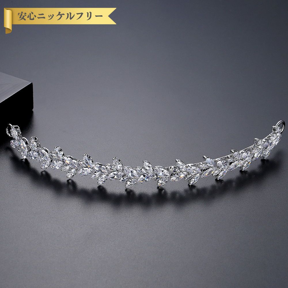 【50%OFFクーポン対象商品!!サンフラワーセールクーポン!先着500名様】 送料無料 ヘアアクセサリー レディース キュービックジルコニア ホワイト 真鍮 ...