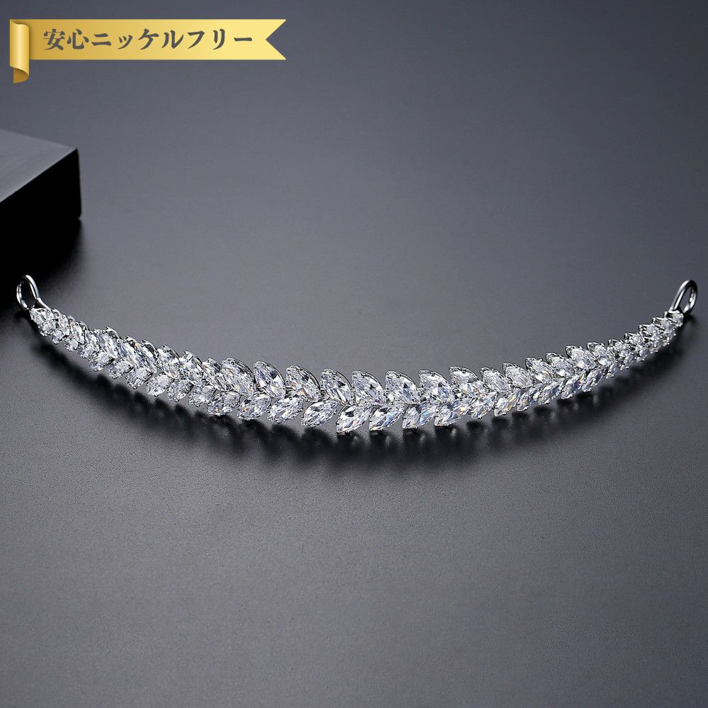 【50%OFFクーポン対象商品!!サンフラワーセールクーポン!先着500名様】 送料無料 ヘアアクセサリー レディース キュービックジルコニア ホワイト 真鍮 ...