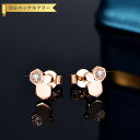 【全品70%OFFクーポン 円高還元セール!!4/20-21】 ピアス 両耳用 レディース モアサナイト ホワイト シルバー925 ピンクゴールド 0.1ct ...