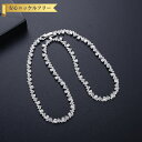 【全品70%OFFクーポン 円高還元セール!!4/20-21】 ネックレス キュービックジルコニア ホワイト 真鍮 シルバー カニカン 上品 エレガント おしゃ...