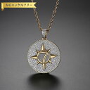 【全品70%OFFクーポンで3540円 先着300名様 祝楽天イーグルス勝利】 ネックレス キュービックジルコニア ホワイト 真鍮 イエローゴールド カジュアル モチーフ 太陽 星 スター ラッキーセブン ユニセックス 男女兼用 61cm n19090324