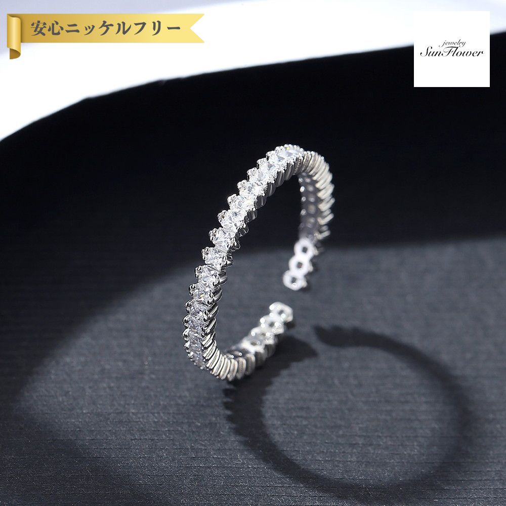 【50%OFFクーポン対象商品!!サンフラワーセールクーポン!先着500名様】 リング レディース キュービックジルコニア ホワイト シルバー925 シルバー ...