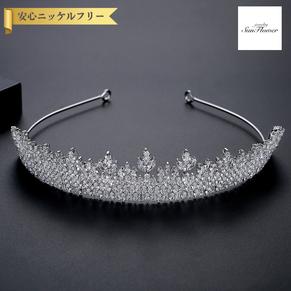 【50%OFFクーポン対象商品!!サンフラワーセールクーポン!先着500名様】 ヘアアクセサリー レディース キュービックジルコニア ホワイト 真鍮 シルバー ...