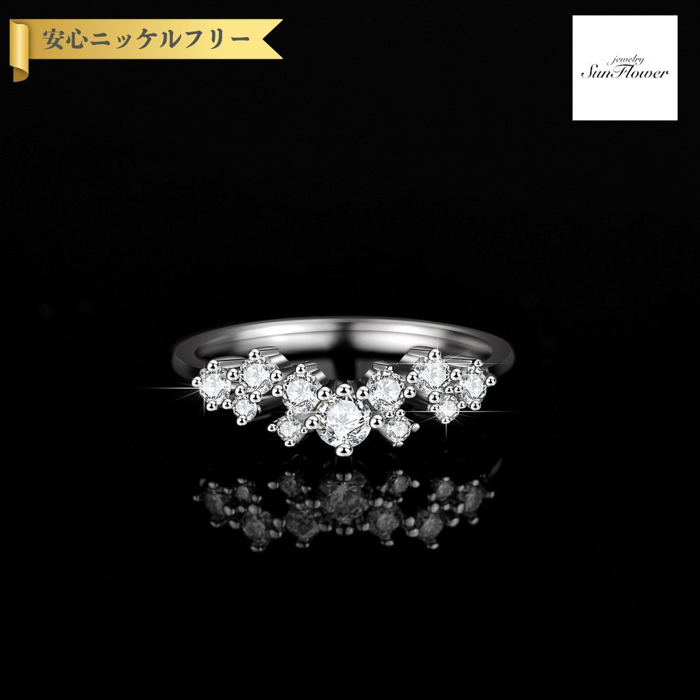 【60%OFFクーポン対象商品!!サンフラワーセールクーポン!先着500名様】 リング レディース モアサナイト ホワイト シルバー925 シルバー 7号 9号...