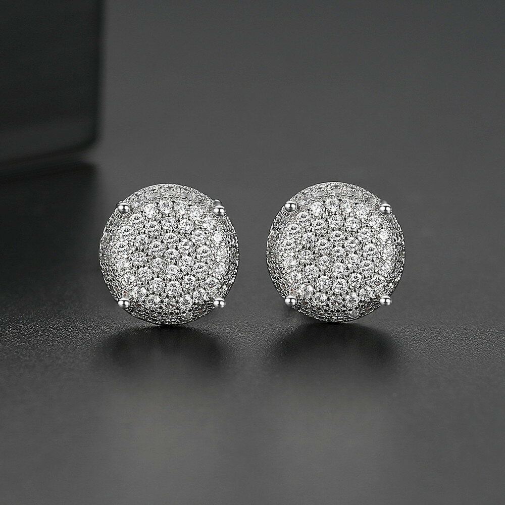 楽天JEWELRY SUNFLOWER無料ラッピング対応済 送料無料 ピアス 両耳用 キュービックジルコニア ホワイトとブラック 真鍮 イエローゴールド ピンクゴールド シルバー スタッド シンプル おしゃれ パヴェ e18110203