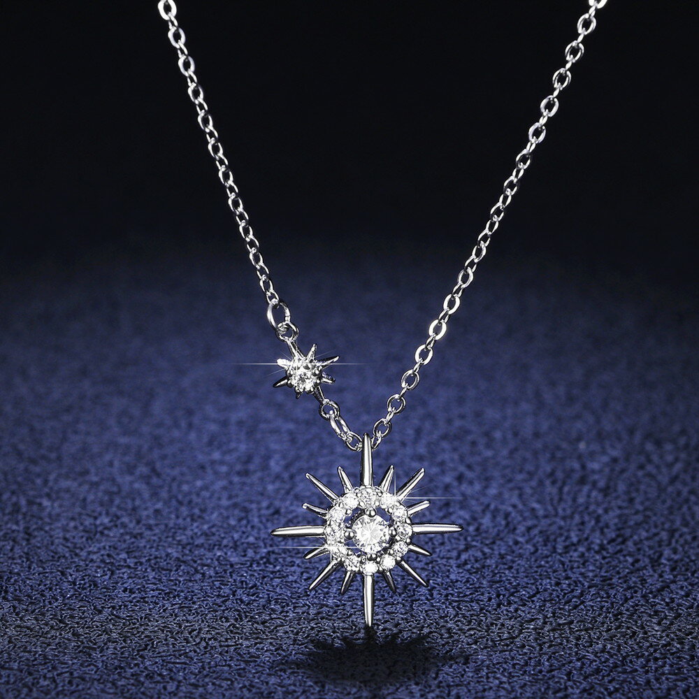 楽天JEWELRY SUNFLOWER【全品50％OFFクーポン フライングセール】 無料ラッピング対応済 送料無料 ネックレス レディース モアサナイト ホワイト シルバー925 シルバー 0.1ct アズキチェーン kj100