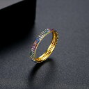 楽天JEWELRY SUNFLOWER無料ラッピング対応済 送料無料 プチプラ リング レディース キュービックジルコニア マルチカラー 真鍮 イエローゴールド 11号 14号 16号 18号 r20030708