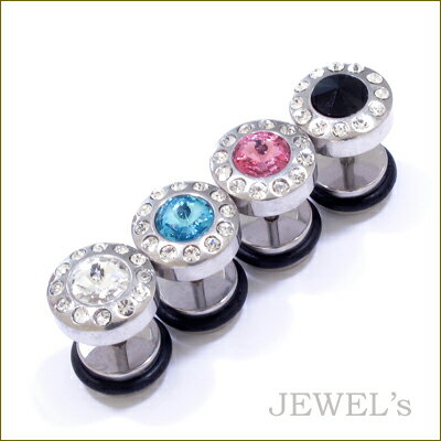 ジュエルサークルフェイクプラグ 16G ボディピアス フェイク ピアス プラグ アイレット ステンレス