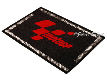 即納 MOTOGP モトGP ドアマット 玄関マット 黒×赤 お部屋のインテリアマットとしても 60cm×90cm 【あす楽対応_関東】