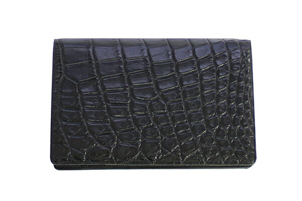 送料無料 GREDEERクロコダイル 名刺入れ GCKW004A-Z ブラック ギフト対応