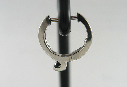 K18WG ホワイトゴールド ブラックダイヤモンド リングピアス片耳用 D0.04ct 0.9g ...