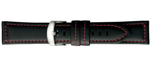 腕時計ベルト BAMBI バンビ 合成ラバー BGE002R1 黒×赤ステッチ メンズ 22mm 24mm ギフト対応 送料無料 腕時計ベルト BAMBI バンビ 合成ラバー BGE002R1 黒×赤ステッチ メンズ 22mm 24mm ギフト対応 送料無料