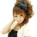 ドット柄バレッタヘアコサージュ|詳細画像