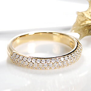 K18YG【0.30ct】パヴェ リング ジュエリー レディース 指輪 リング 18k 18金 ゴールド イエローゴールド ダイヤモンド 0.3カラット 16石...