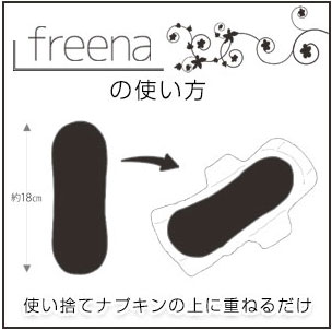 使い捨て 布ナプキン &tone フリーナ BLACK 1セット18枚入り ／落下防止両面テープ入り／黒ネルで経血が目立たない 生理用品　メール便1通に2個までOK