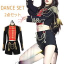 ダンス衣装 k-pop 衣装 セットアップ へそ出し ジャケット 長袖 ジャズダンス ヒップホップ レディーストップス ジャケット 上下セット ハーフパンツ シ...