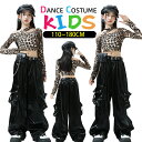 キッズ ダンス衣装 ヒップホップ セットアップ へそ出し 豹柄 長袖 女の子 ストリート系 ダンス ジャズダンス ダンスウェア チアガール カジュアル 可愛い ...