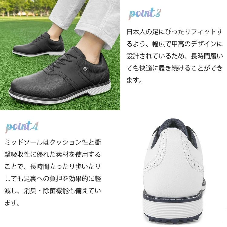 ゴルフシューズ スパイクレス ゴルフシューズ メンズ セール ゴルフシューズ メンズ スパイクレス ホワイト ブラック ブラウン ネイビー 24.5~30cm 28.5cm 24.5 28cm 25.5cm 軽量 防水 通気 セール フィット感 退職祝い 誕生日プレゼント 父 敬老の日 jeytime-10012798 ジェイタイム サンプル画像3