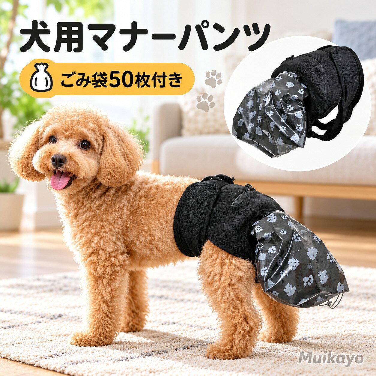 密封性が高いこと：フンの臭いや漏れを防ぎ、持ち運び時の安心感を確保。使いやすい設計：取り出しや開封がスムーズで、片手でも操作可能なものが望ましい。素材の強度：破れにくい丈夫な素材で、使用中のトラブルを回避。環境への配慮：生分解性素材のものを選び、地球環境に配慮した使用が可能。 サイズ マナーパンツS マナーパンツM マナーパンツL マナーパンツXL ごみ袋50枚 サイズについての説明 ※サイズ表の実寸法は商品によって1-3cm程度の誤差がある場合がございます。 素材 ポリエステル 色 犬用マナーパンツ 備考 ●サイズ詳細等の測り方はスタッフ間で統一、徹底はしておりますが、実寸は商品によって若干の誤差(1cm〜3cm )がある場合がございますので、予めご了承ください。 ●商品の色は、撮影時の光や、お客様のモニターの色具合などにより、実際の商品と異なる場合がございます。あらかじめ、ご了承ください。 ●製品によっては、生地の特性上、洗濯時に縮む場合がございますので洗濯時はご注意下さいませ。 ▼色味の強い製品によっては他の衣類などに色移りする場合もございますので、速やかに（脱水、乾燥等）するようにお願いいたします。 ▼生地によっては摩擦や汗、雨などで た時は、他の製品に移染する恐れがございますので、着用の際はご注意下さい。 ▼生地の特性上、やや匂いが強く感じられるものもございます。数日のご使用や陰干しなどで気になる匂いはほとんど感じられなくなります。 原産国／製造国: 中国 .犬用のうんちキャッチ、マナーパンツ、 カバーです。漏れない、ズレない、脱げない仕様で、おもらし対策、排泄対策、トイレ対策、生理対策、介護、老犬、子犬、室内犬におすすめ。中サイズで、ごみ袋50枚付き。散歩、お出かけ、旅行、ドライブ、キャンプ、雨の日、夏、春、秋、冬まで使えます。犬用 、 品、マナー用品を探している方に人気。快適な毎日のケアをサポートします。 です。。 amazingshop2022