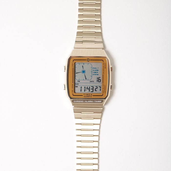 【店内全品送料無料】 TIMEX タイメックス Q TIMEX LCA デジタルウォッチ TW2U72500 メンズ 腕時計 F ゴールド