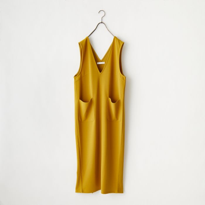 【送料無料】 Jeans Factory Clothes ジーンズファクトリークローズ Vネックワンピース 214066 レディース 無地 F グリーン/イエローのサムネイル