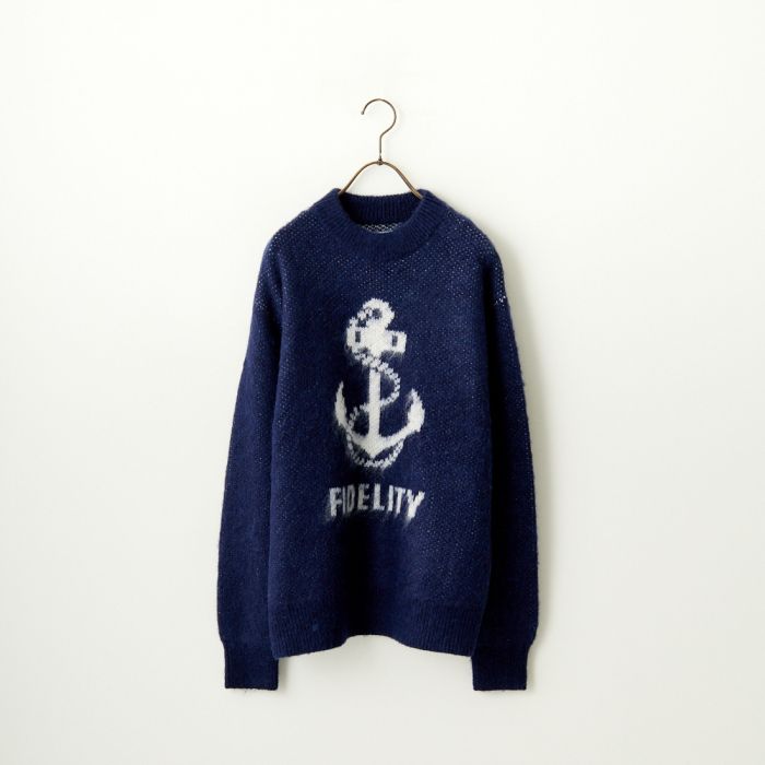 【送料無料】 FIDELITY フィデリティ モヘアウールクルーネックニット ND-23775012 レディース トップス 長袖 2023AW F ネイビー/ホワイトのサムネイル