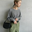 【店内全品送料無料】 JE MORGAN ジェイイーモーガン ピグメント花柄ラグランスリーブワッフルTシャツ JE053-19S レディーストップス 長袖 2025AW F グレー/ブルー