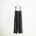 【店内全品送料無料】 me. ミードット コットンベロア サロペット ME-24306 レディース ボトムス F グレー/ブラック
