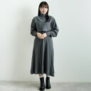 【店内全品送料無料】 CLOCHE クロシェ リブニットセットワンピース 45285666 レディース 長袖 S グレー/ブラック