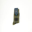 【送料無料】 FRED PERRY フレッドペリー タータンチェックソックス C8143 メンズ 靴下 6-8 グリーン/レッド
