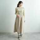 【店内全品送料無料】 Jeans Factory Clothes ジーンズファクトリークローズ ニットエンボスドッキングワンピース 11243812 レディース 長袖 F ホワイト/ブラック