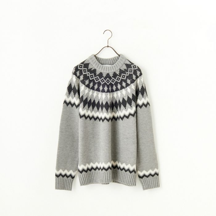 33Degrees サーティスリーディグリーズ 5G求心柄クルーネックニット 124805 メンズ トップス 長袖 M/L 全3色