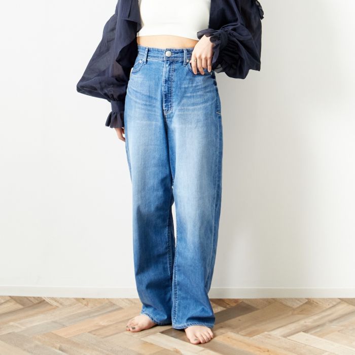 【送料無料】 YANUK ヤヌーク 別注 JOAN for JEANS FACTORY ルーズストレートデニム 57141513-JF レディース ボトムス デニムパンツ 2024SS SS-LL ブルー