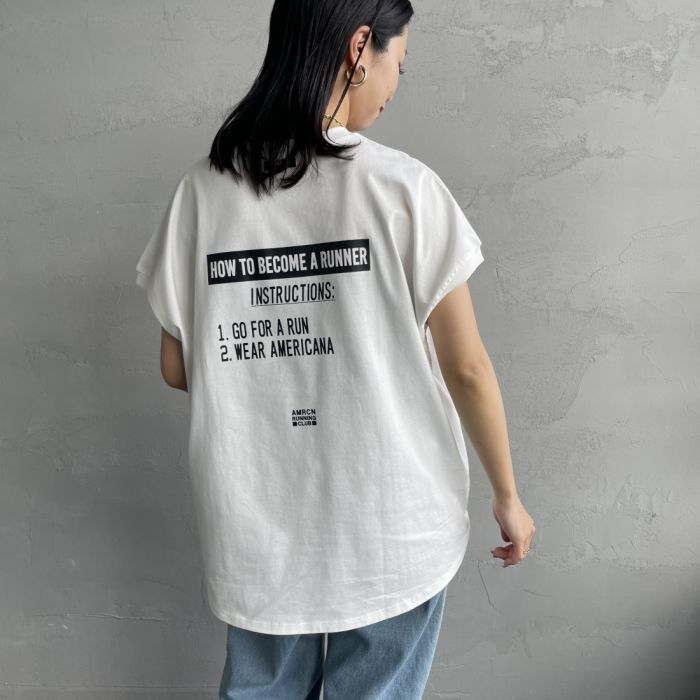 【送料無料】 Americana × JEANS FACTORY アメリカーナ × ジーンズファクトリー 別注 ラウンドヘムバックプリントTシャツ ASO-M-700-2-JF レディース トップス 半袖 2024SS F 全3色