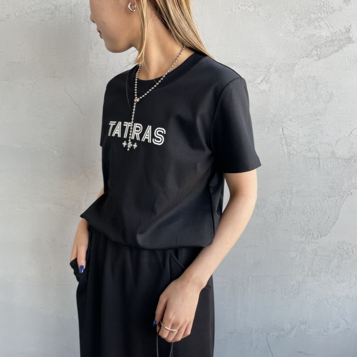 【送料無料】 TATRAS タトラス GIUDITTA/ジュディッタ Tシャツ LTAT24S8639-M レディース トップス 半袖 2024SS M ブラック/ホワイト