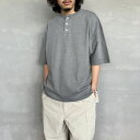  Health knit ヘルスニット 別注 ビックシルエット ヘンリーネックTシャツ HR24S-M021-JF メンズ トップス 半袖 2024SS M-3L 全5色