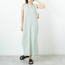 【店内全品送料無料】 MEYAME メヤメ ボーダースリーブレスドレス MEY-1863 レディース ワンピース 2025AW F グリーン/ブラック