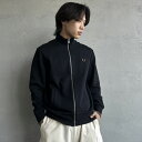 【予約商品】【送料無料】 FRED PERRY フレッドペリー ジップスルースウェット J1327 メンズ トップス 長袖 2025AW M/L ブラック/レッド