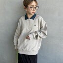 【予約商品】【送料無料】 FRED PERRY フレッドペリー ハーフジップ ポロスウェットシャツ G1149 レディース トップス 長袖 2025AW 10 グレー/ベージュ
