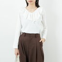 【店内全品送料無料】 mizuiro ind ミズイロインド フリルカラー ロングスリーブプルオーバー 3-210050 レディース トップス Tシャツ 長袖 2025AW F ホワイト/ブラック