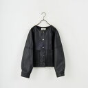 【店内全品送料無料】 Margaux vintage マルゴーヴィンテージ フェイクレザーノーカラージャケット MG-JK-25070-A レディース アウター F ブラック