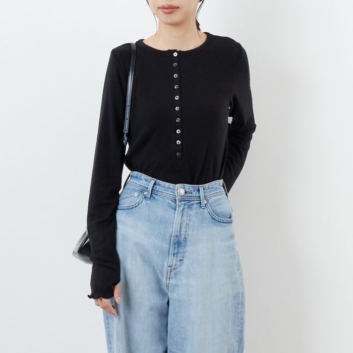 【送料無料】 KHA:KI カーキ ヘンリーネックカットソー MIL25FCS3464 レディース トップス Tシャツ 長袖 2025AW S 全3色