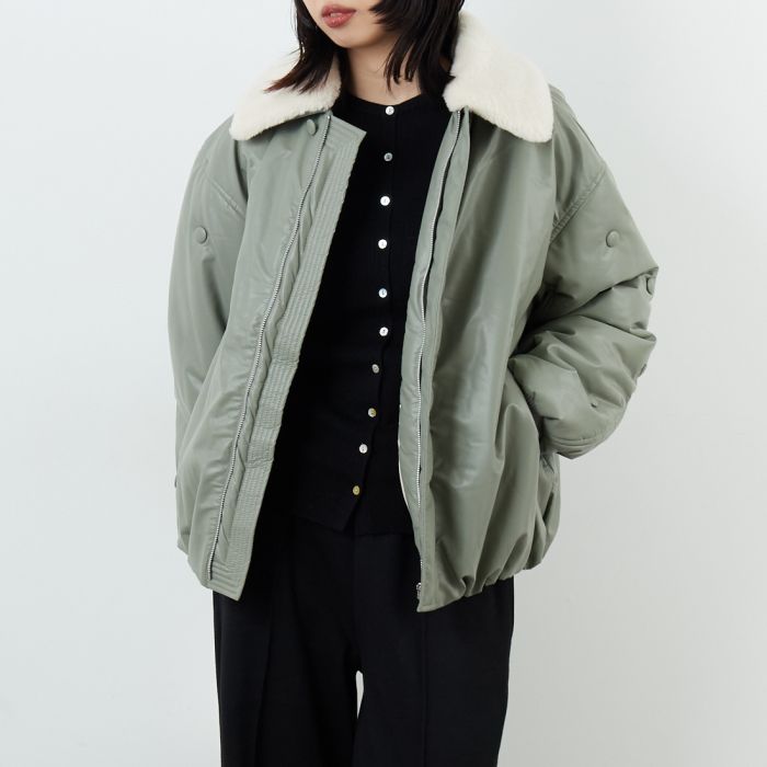 【送料無料】 null. ヌル ボタンデザインMA1ジャケット 153WFC255025 レディース アウター 2025AW F カーキ/ブラック