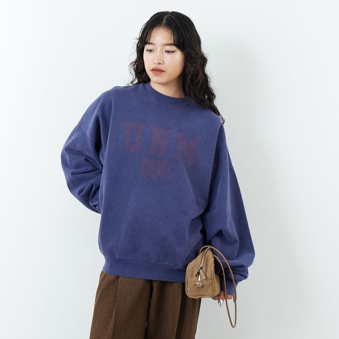 【送料無料】 REMI RELIEF レミレリーフ 別注 SP加工 ダメージクルーネックスウェット RN29373271-JF レディース トップス 長袖 2025AW M ネイビー