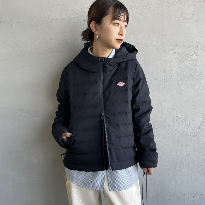 【送料無料】 DANTON ダントン ウールライク ミドルダウンフードジャケット DT-A0186PWL アウター レディース 2025AW S/M ネイビー/グレー