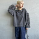 【店内全品送料無料】 By/m バイエム 袖チュールフリルデザイン プルオーバースウェット B24132079 レディース トップス 長袖 2025SS F 全...