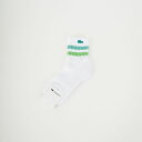 LACOSTE ラコステ ラインドアメリブウィメンズショートソックス RA464 レディース 靴下 2025SS 24 ホワイト/ベージュ