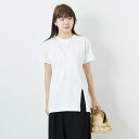 【送料無料】 MEYAME メヤメ スリットTシャツ MEY-2024 レディース トップス 半袖 2025SS F ホワイト/ブラック