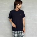 【送料無料】 FRED PERRY フレッドペリー ティップライン ワンポイントロゴ刺繍クレープピケTシャツ M8585 メンズ トップス 半袖 2025SS M/L ネイビー/ホワイト